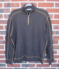 Jake Agave Lux Hammerhead 1/4 Zip Full Cut Pullover Sweater Supima Brown Mens L