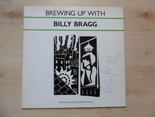 Billy Bragg Autograph Signed LP Cover "Brewing Up With" Vinyl