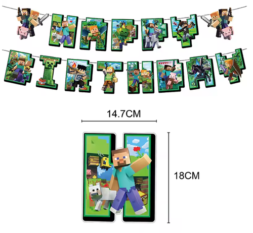 Minecraft Party Favour Bag Loot Bag Kids Birthday Gift Bag Cake Balloon pack - Picture 2 of 4