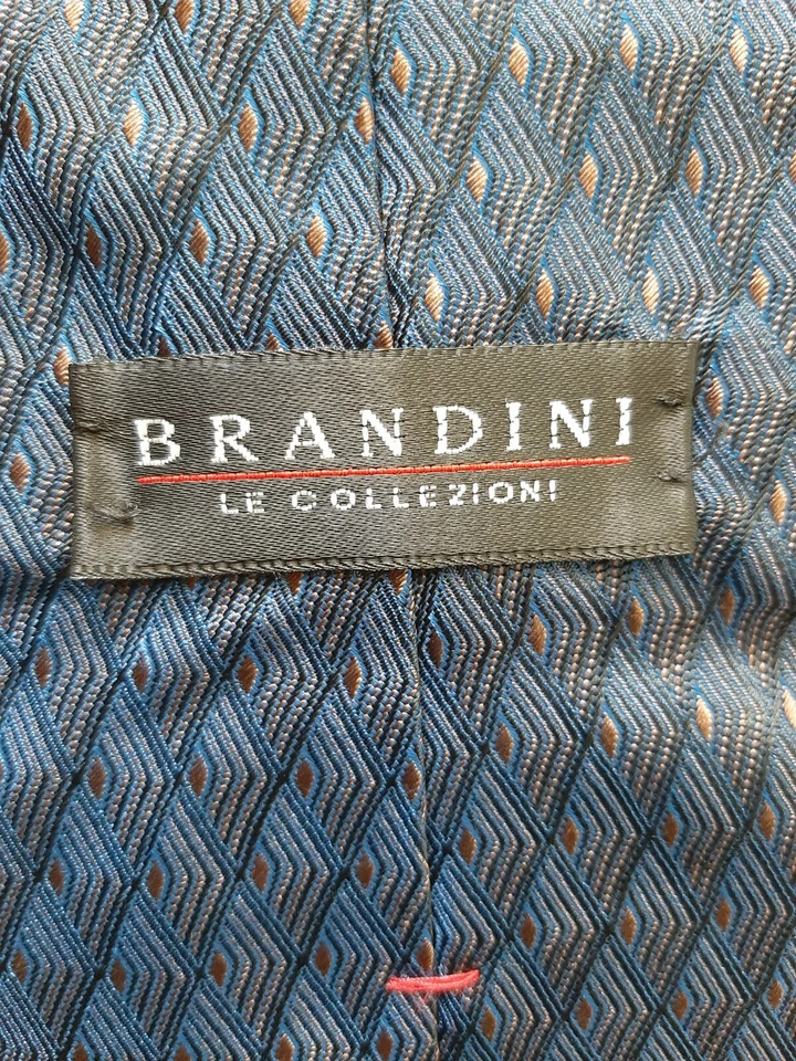 Corbata Brandini Le Collezioni patrón diamante azul adulto hombre Foto 3 de 3