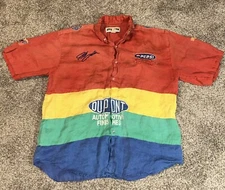 Jeff Hamilton Jeff Gordon NASCAR Vintage Shirt Size XL-XXL RARE Red Yellow Blue