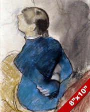 WOMAN IN BLUE EDGAR DEGAS IMPRESSIONIST MODERN PAINTING ART REAL CANVAS PRINT