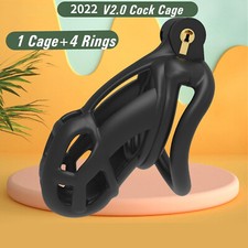 2024 3D Printed Mamba V6 Cage Male Chastity Device Double-Arc Cuff Ring