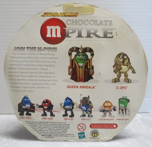 M&Ms Star Wars Mpire Figures Queen Amidala/R2-D2/C3PO (Green/Blue/Yellow) SEALED - Picture 3 of 6