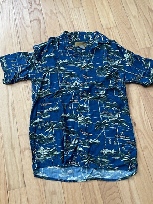 Utopia Men's Medium Tropical Floral Hawaiian Button Up Shirt