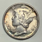 1945 D MERCURY DIME *90% SILVER* MS TONING. **FB