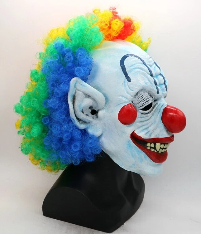 Mens Sinister Mr Mister Horror Creepy Clown Killer Halloween Costume Mask + Wig - Image 4 of 4