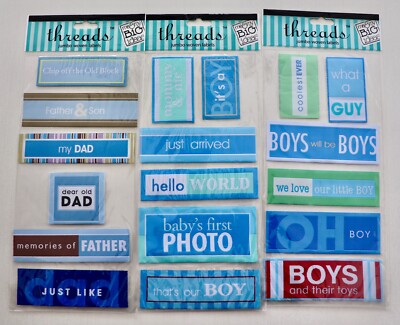 Mixed Lot/Baby Boys/Threads/Scrapbook Embellishments