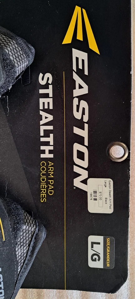 Almohadilla de brazo de lacrosse -NOS- Almohadilla de brazo Easton Stealth, talla L, Negro - $22 AHORA 1/2 PRECIO $11 Foto 3 de 4
