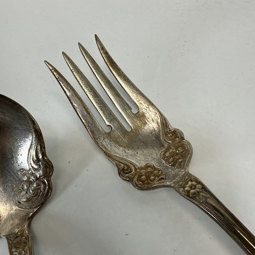Vintage WM ROGERS & SON AA Silber Teller ARBUTUS Servierlöffel & Gabel Lot - Bild 5 von 16