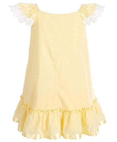 BONNIE JEAN Little Girl's 5 Yellow Clip-Dot Dress & Hat Set NWT $74 - Picture 2 of 4