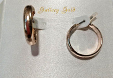 Earring Gold Polished hoops boxed surgical steel 7/8" New