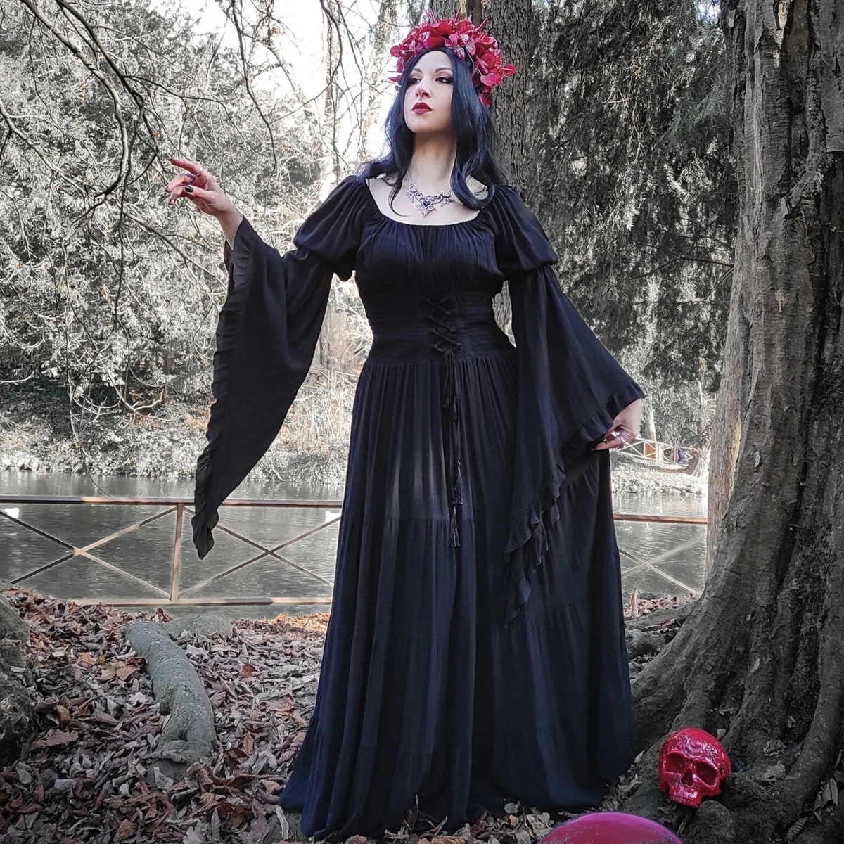 Cottagecore Dress Wiccan Dress Cosplay CottageGoth Peasant