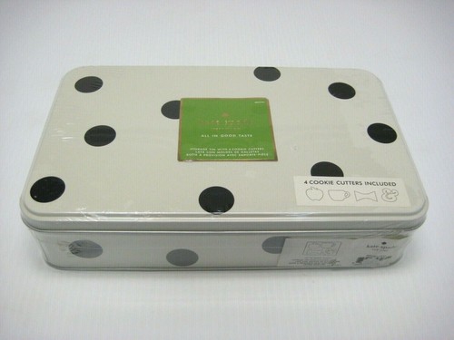 KATE SPADE LENOX ALL IN GOOD TASTE STORAGE TIN WITH 4 COOKIE CUTTERS NEW - Picture 2 of 5