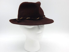 Vintage Lancaster 100 Wool Hat Brown and Band Made in USA 4384