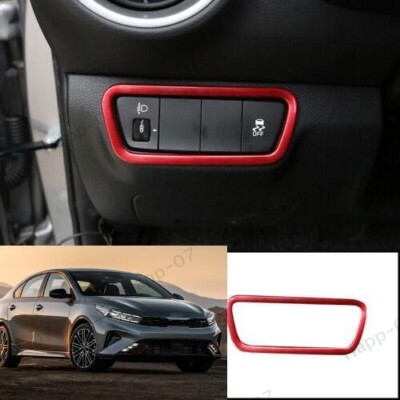 Carbon Fiber Headlight Switch Button Cover Frame For Kia K3 / Forte 2019-2021 – Stainless Steel, Self-Adhesive