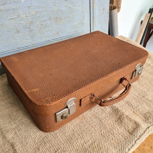 B5055 Alter Reisekoffer um 1950 | sehr dekorativ | Vintage | Koffer Leder - Bild 3 von 11