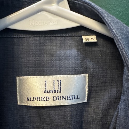 Camicia Alfred Dunhill con bottoni manica corta 38-15 blu - Foto 3 di 6