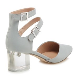 pale blue mid heel shoes
