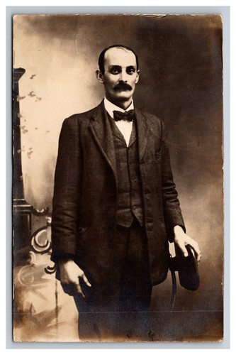 Studio Portrait Of Man In Suit, RPPC Postcard 25412