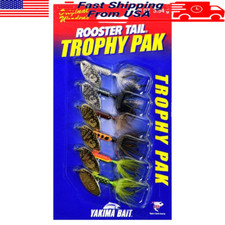 Assorted Colors Rooster Tail Spinner Lure Kit 6pc 1/8oz. Trophies Fishing New