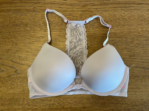 Victoria's Secret Soft Lilac Lace 36DD Sexy Tee Push Up Padded Front Close Bra