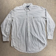 Vintage 90 s Ralph Lauren Yarmouth Striped Button Down Shirt Men s 16.5-32 Pony