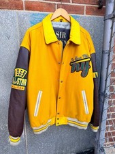 Sir Benni Miles Leather Varsity Baseball Jacket 90s Hip Hop Pelle Pelle Avirex