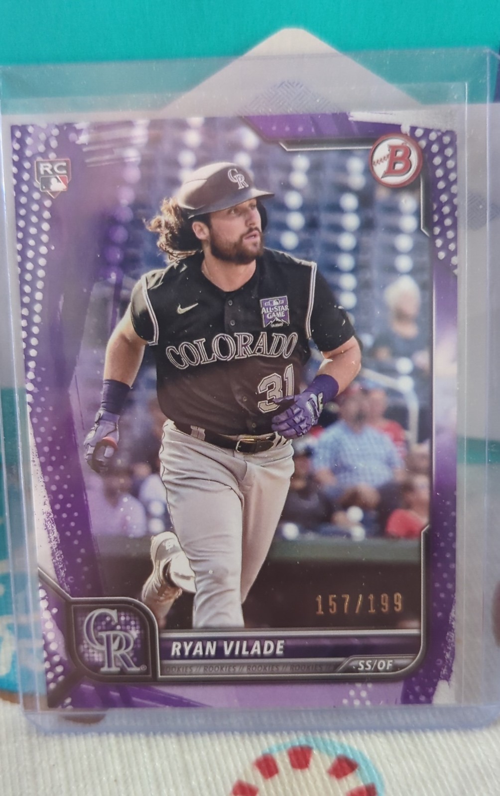 2022 Bowman - Ryan Vilade #100 Purple Pattern Border /199 (RC)