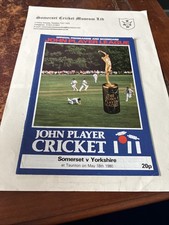 John Player League Programme 1980 - Somerset v Yorkshire