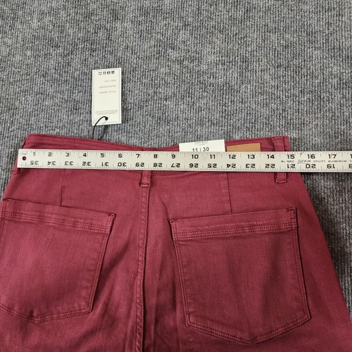 Jeans Judy blu Belfast vita alta cuciture anteriori dritti bordeaux taglia 11 x30 nuovi anni 90 - Foto 18 di 19