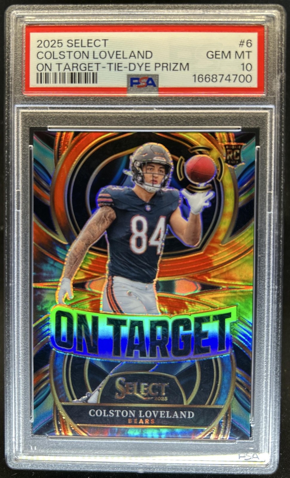 Colston Loveland Panini Select Certified Rookies #6 Tie Dye