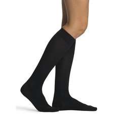 Sigvaris Women's Cotton Compression Knee Socks, 30-40mmHg, Closed Toe, Black