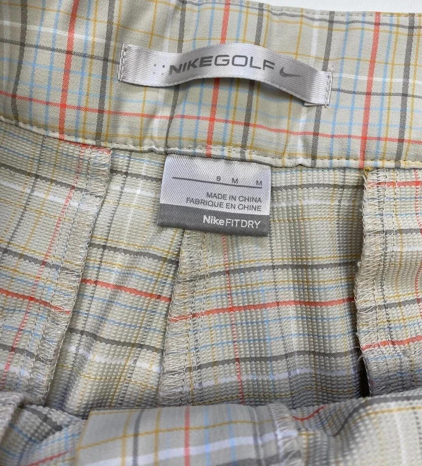 Шорты в клетку Nike Golf Fit Dry бермуды размер 8 средние женские эластичные желтовато-коричневые б/у в отличном состоянии U29 - Изображение 3 из 4