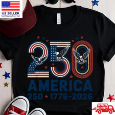 USA Patriotic Shirt Veteran 250 Years Freedom 1776 2026 Tee