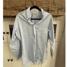 Vintage LL Bean Men's Button Down Shirt 15.5x33 Blue Gingham Made in USA
