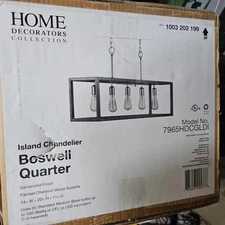 Home Decorators Boswell Quarter Collection 5-Light Galvanized Island Chandelier