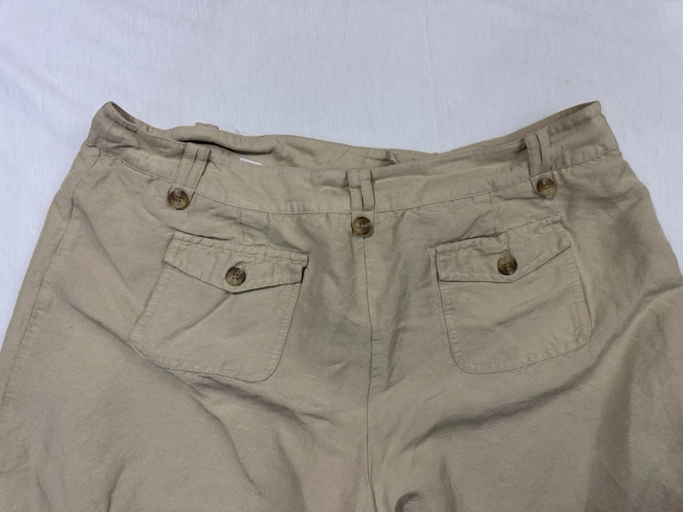 Pantalones Cortos Charter Club Allison Fit Lino Mezcla Rayón Mujer Talla 16 Foto 3 de 4