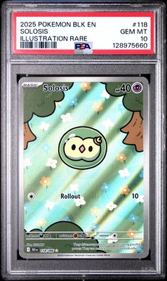 2025 POKEMON BLK EN-BLACK BOLT ILLUSTRATION RARE #118 SOLOSIS PSA