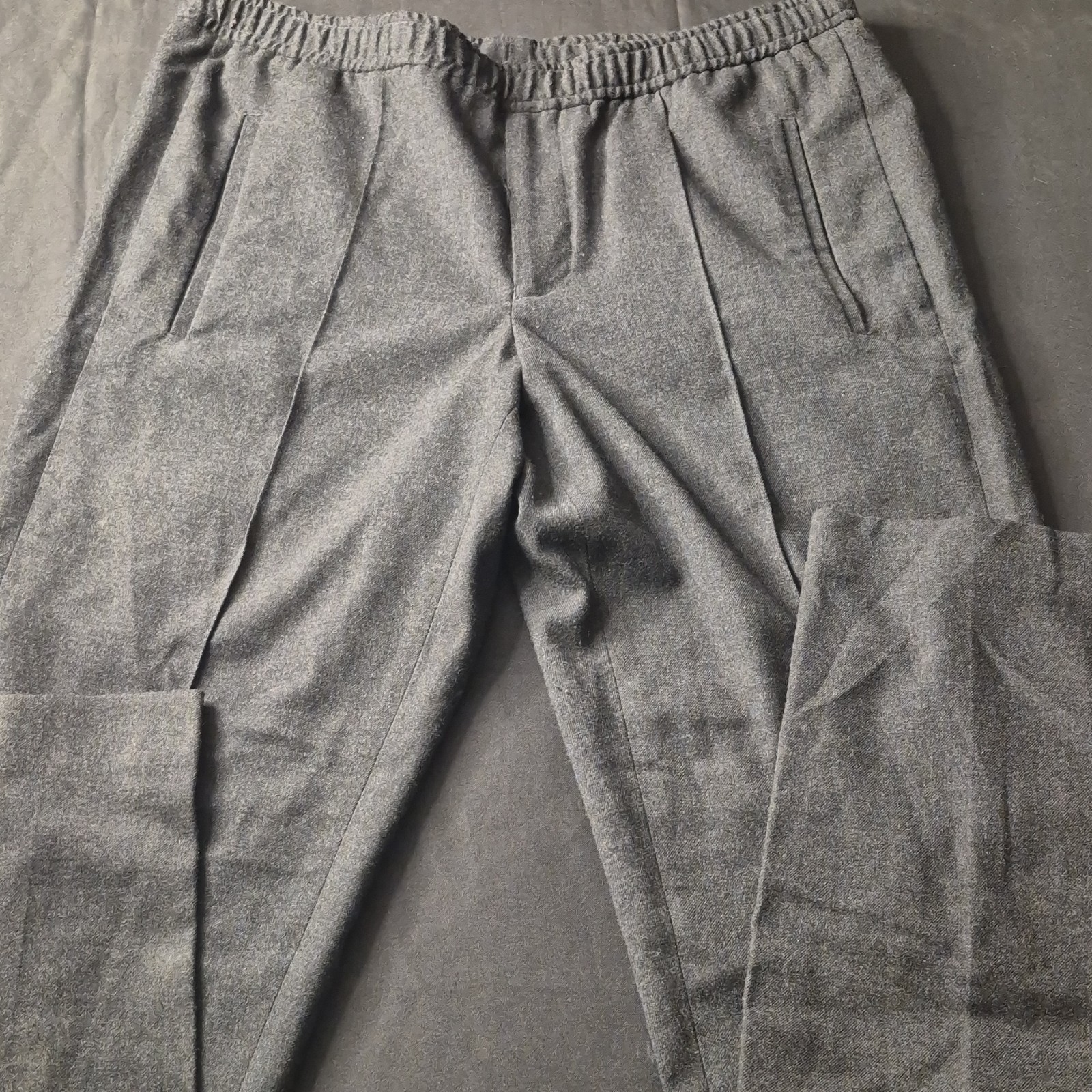 Murano Casual Pants Men's Gray Straight Leg Flat Front Elastic Waist Pockets