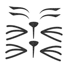 Merroyal Cat Face Jewels, Cat Face Stickers Halloween Costume Accessories for