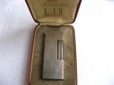 3474*   briquet dunhill rollagas lighter métal argent ecrin et papier 1970