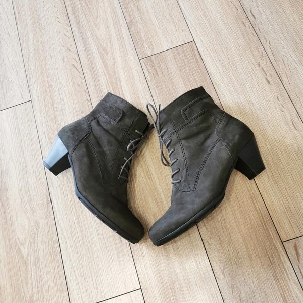Women Gabor Ankle Boots Grey Nubuck 38.5 #7SV4