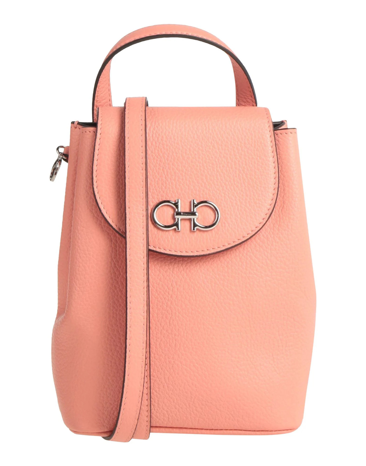 Ferragamo - Women - Pebbled-leather Flap bag - Coral