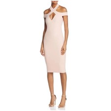Nookie Hollywood Halter Off the Shoulder Midi Dress in Blush Size XL NWT
