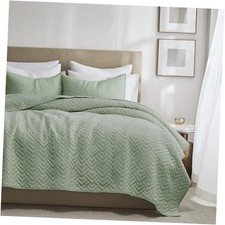 Sage Green 100 Cotton Quilt Queen Size Queen 90"x96"  Geometric-sage Green