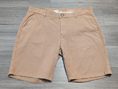Mugsy Jeans Men's Camel Brown Belmonts Flat Front Stretch Shorts Size 36x8.5