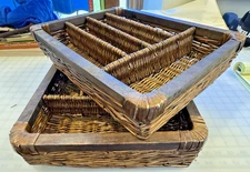 2 Natural Wicker Drawer Divided Storage Trays