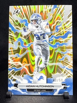 Topps Aidan Hutchinson Gold Ray Wave Detroit Lions 43/50