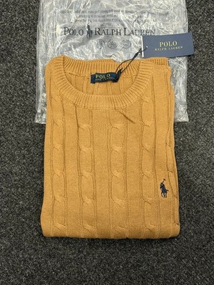 Ralph Lauren Pullover Zopfmuster Rundhals Baumwolle Pulli Langarm